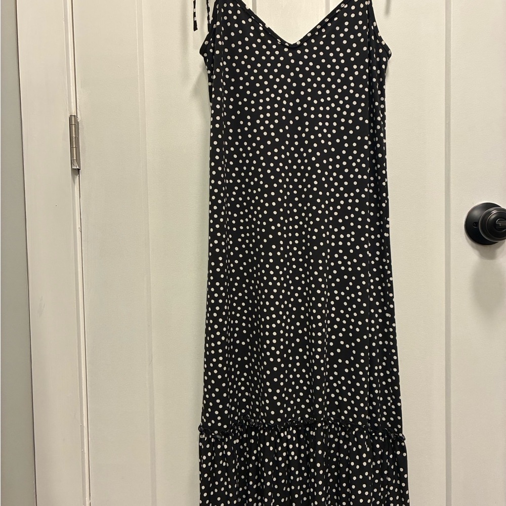 Modcloth Black and White Slip Midi Dress